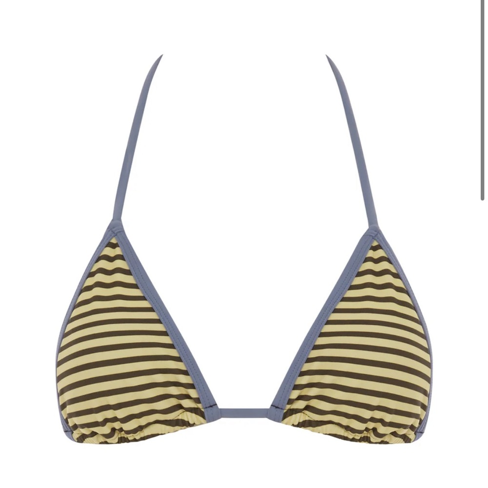 NWT With Jean Juni Bikini Top in Yellow Stripe - Picture 2 of 4